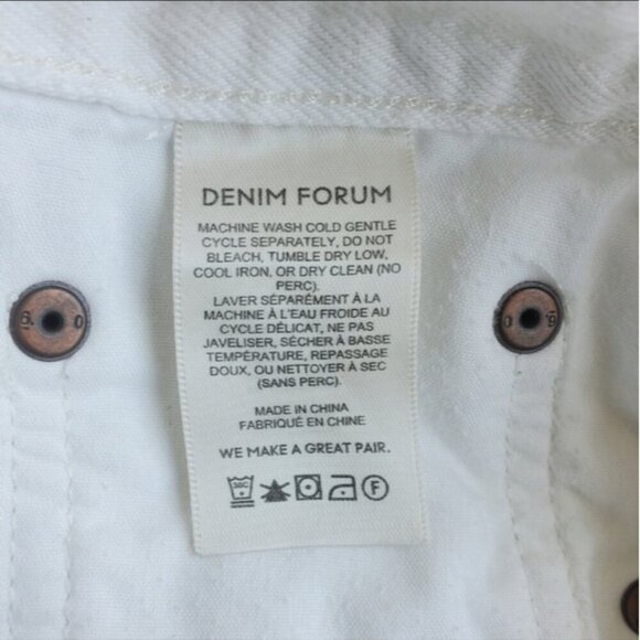 Denim Forum White The Yoko Shorts Size 27 - Picture 6 of 7